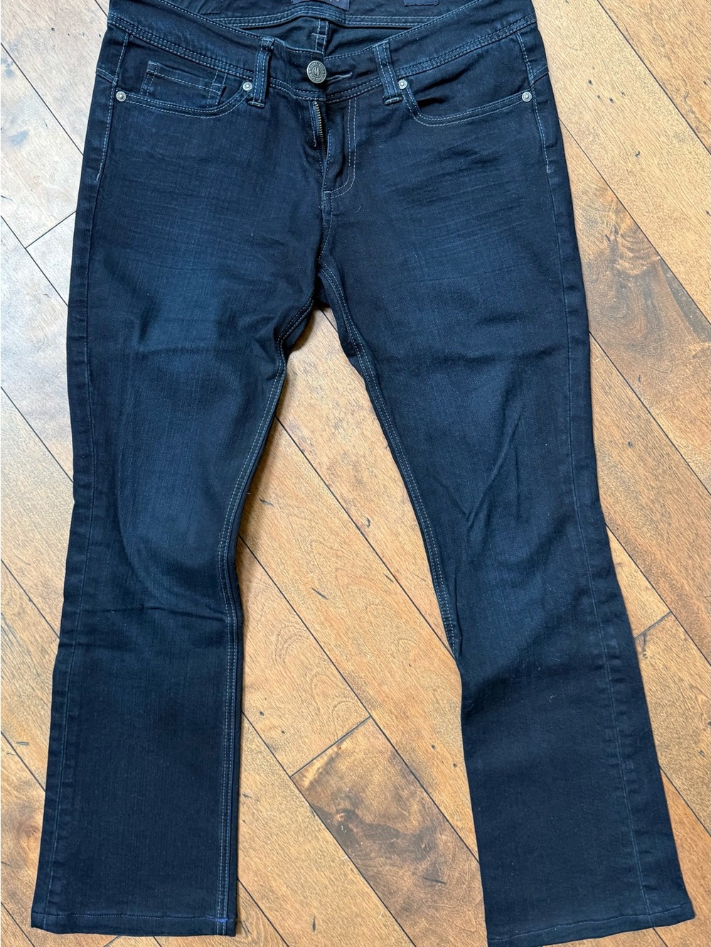 Seven7 Slim boot cut Blue Jeans with Printed Pocket Lining size 8
